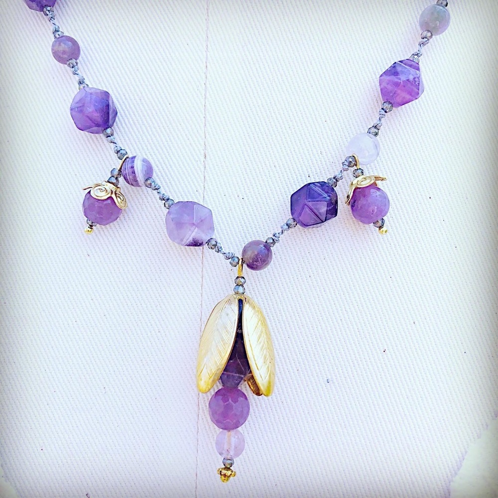 Amethyst Necklace and Earrings